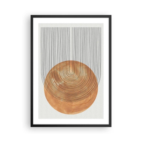 Affisch i svart ram - Geometrisk abstraktion i jordnära toner - 50x70cm - En solig komposition - Modern väggdekoration för vardagsrum och sovrum ARTTOR