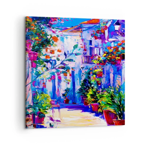Canvastavla - Bild på duk - Impression - italiensk gränd - 50x50 cm