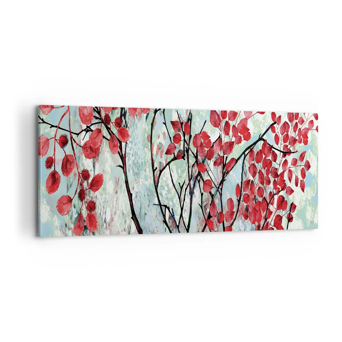 Canvastavla - Bild på duk - Träd i scharlakansröd - 100x40 cm