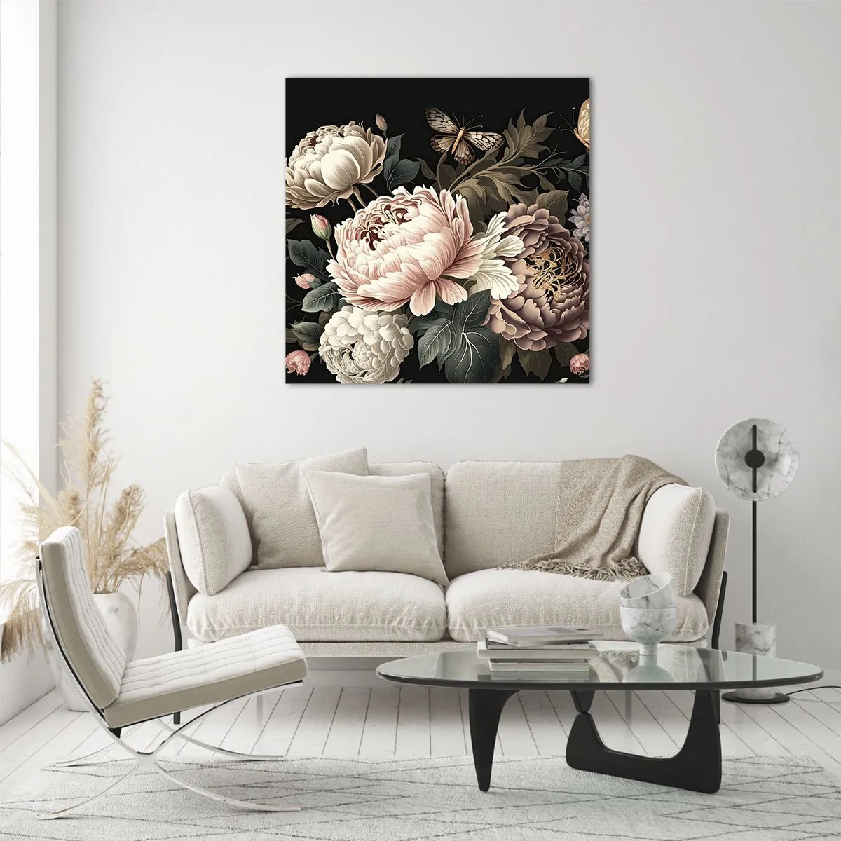 Glastavla - Bild på glas - I barockstil - 60x60 cm