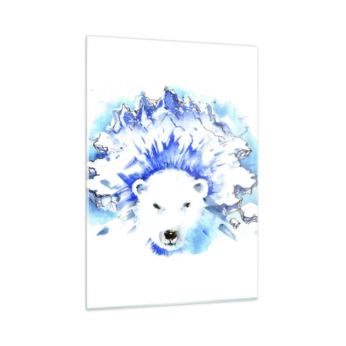 Glastavla - Bild på glas - Arktis kung i iskrona - 50x70 cm