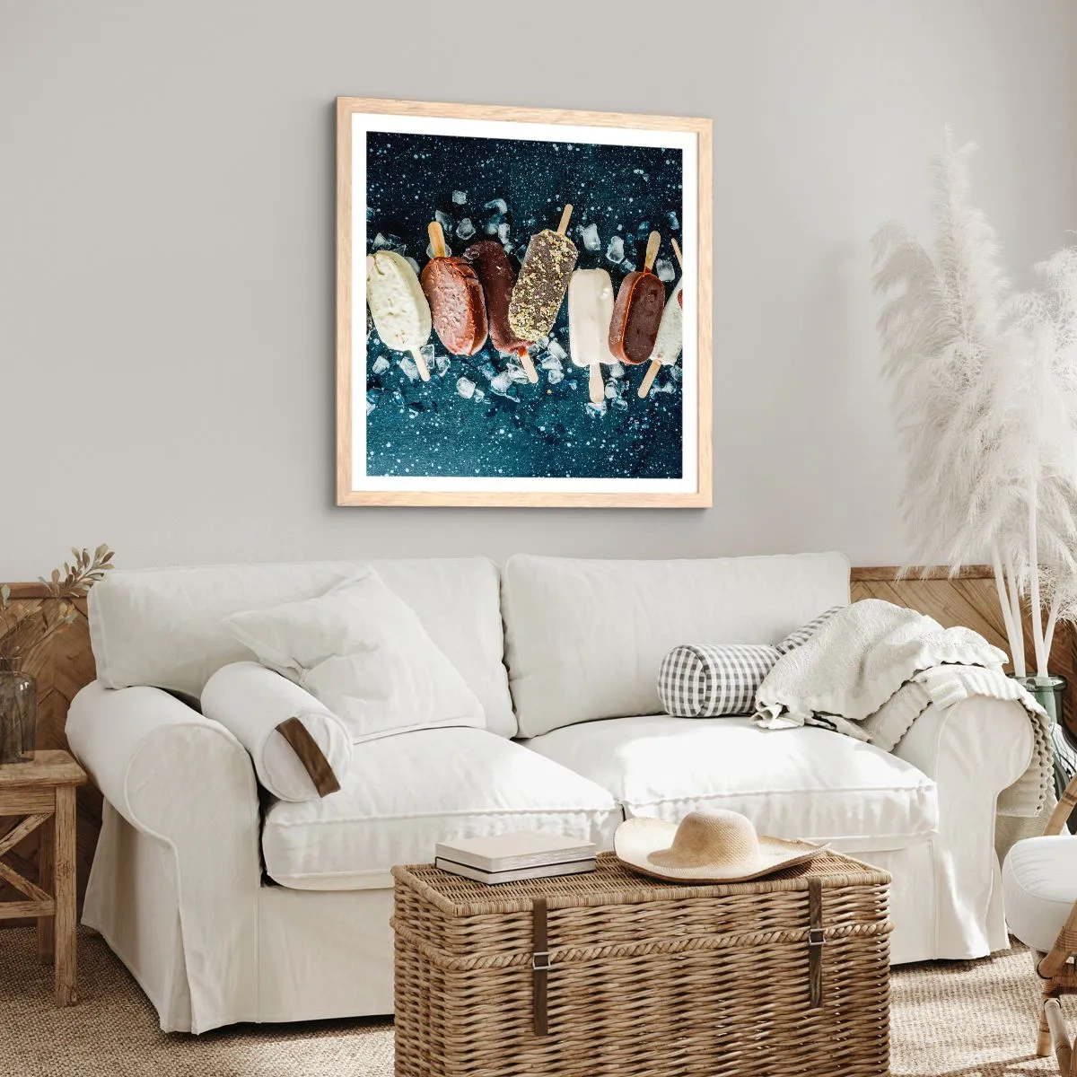 Affisch i ram av ljusek - Smak av varm sommar - 60x60 cm
