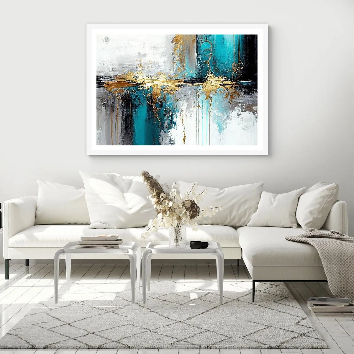 Affisch i vit ram - Allting flödar - 50x40 cm