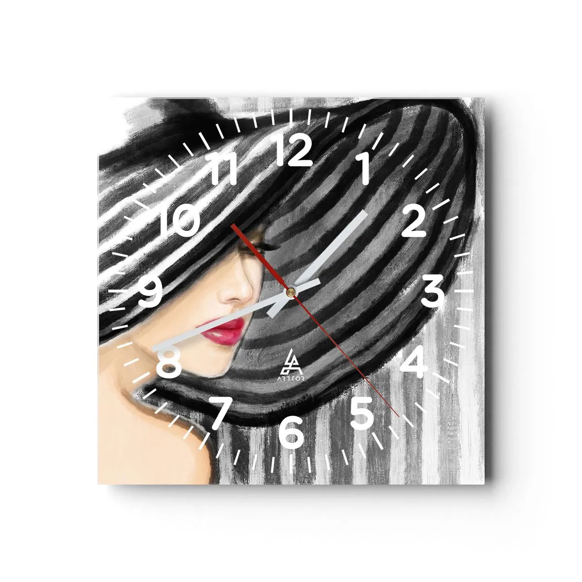 Väggklocka - Klocka på glas - Var hittar jag dig? - 40x40 cm