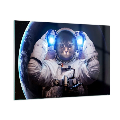 Glastavla - Bild på glas - Houston, ni har problem - 100x70 cm