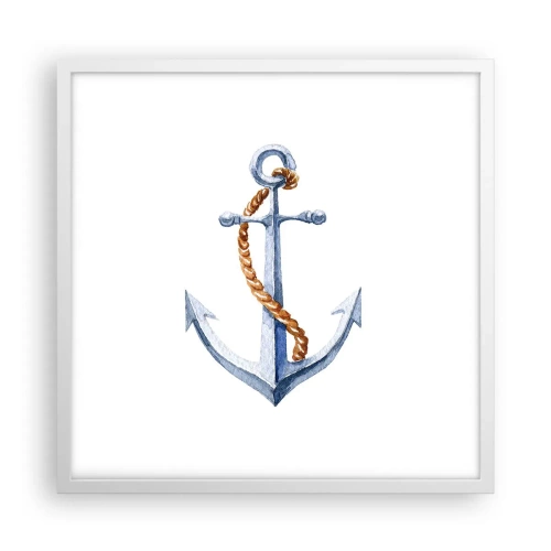 Affisch i vit ram - Heja äventyret! - 50x50 cm