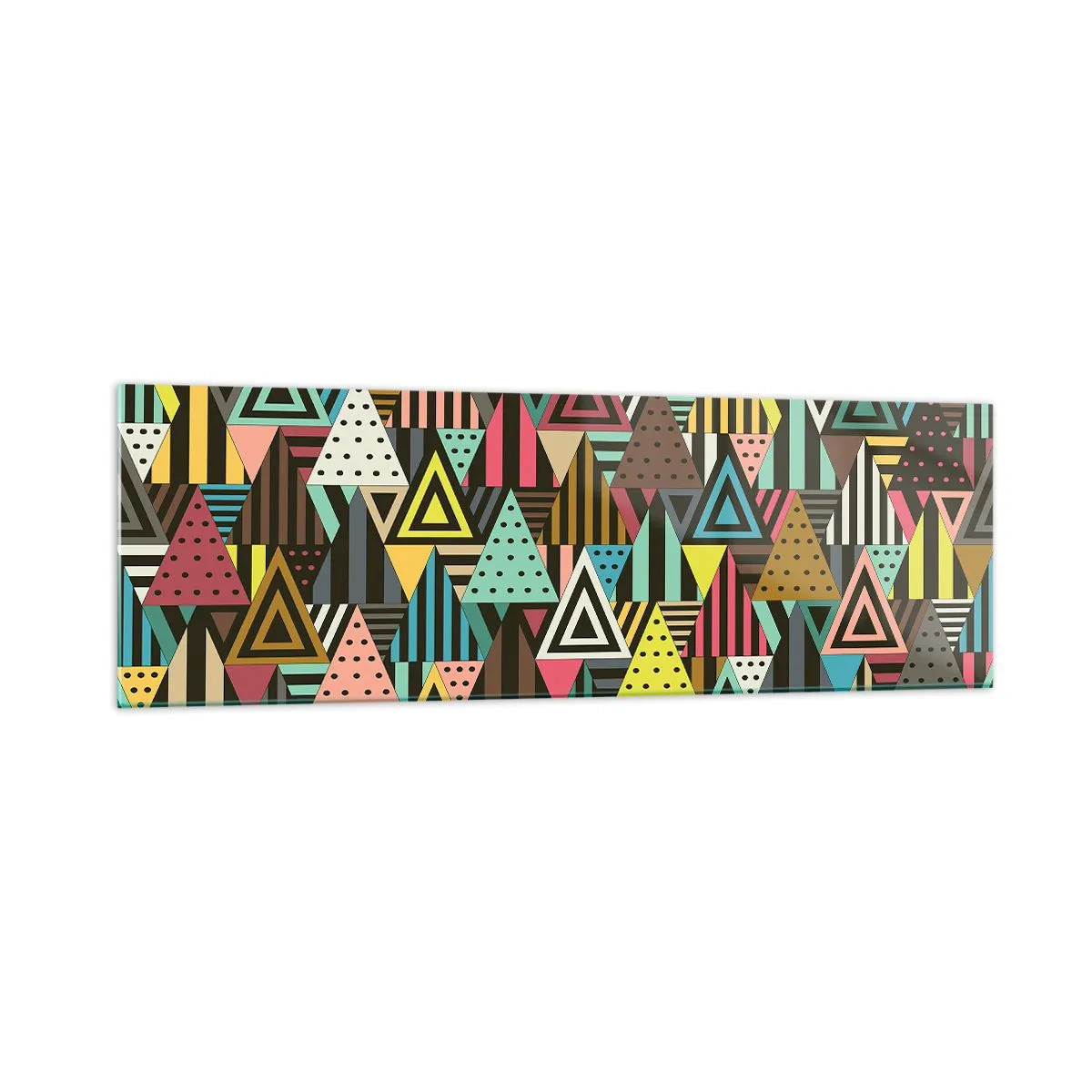 Glastavla - Bild på glas - Trianglar - 160x50 cm