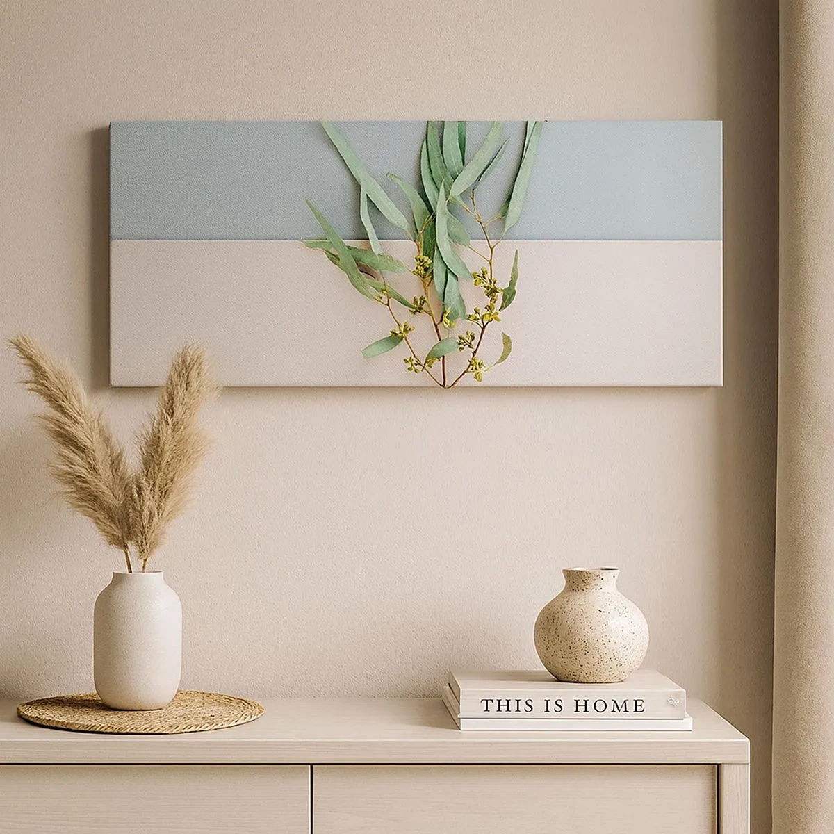 Canvastavla - Bild på duk - Pastellens subtilitet - 100x40 cm