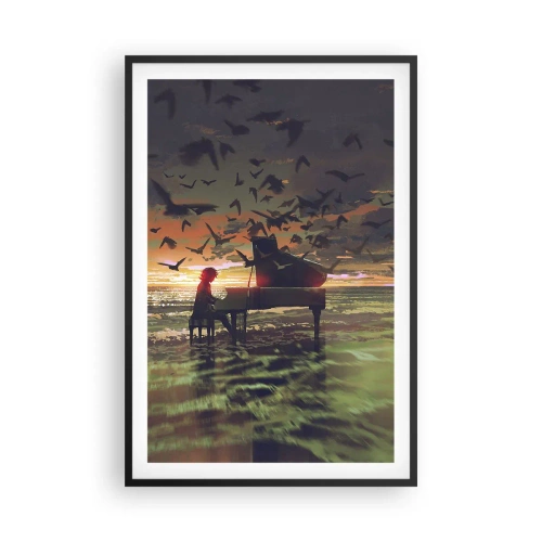 Affisch i svart ram - Konsert för piano och vågor - 61x91 cm