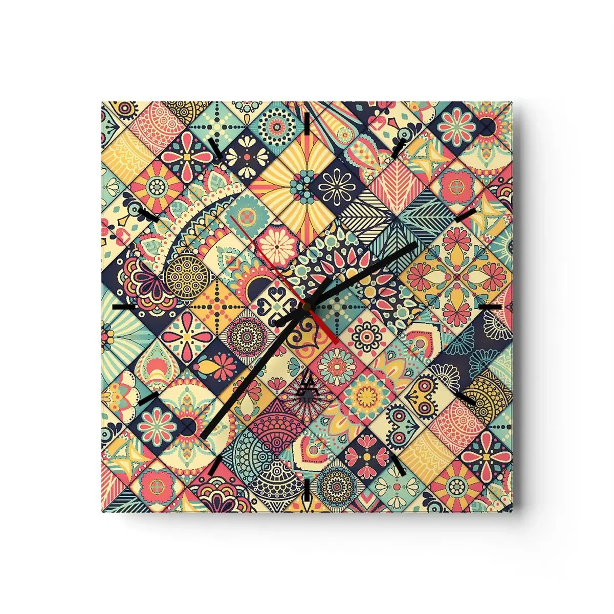 Väggklocka - Klocka på glas - Marockansk stämning - 30x30 cm