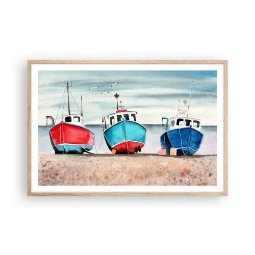 Affisch i ram av ljusek - Redo för fångst - 91x61 cm