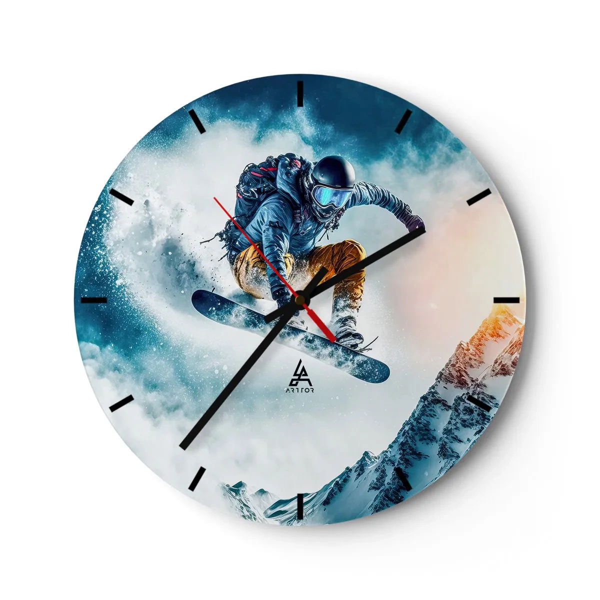 Väggklocka - Klocka på glas - Extrema känslor - 40x40 cm