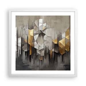 Affisch i vit ram - Komposition av is och ljus - 50x50 cm