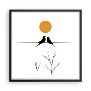 Affisch i svart ram - Näktergalens kväll - 50x50 cm