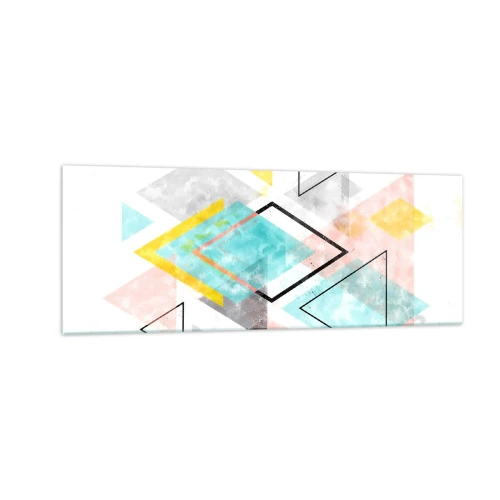 Glastavla - Bild på glas - Geometriskt spel - 140x50 cm