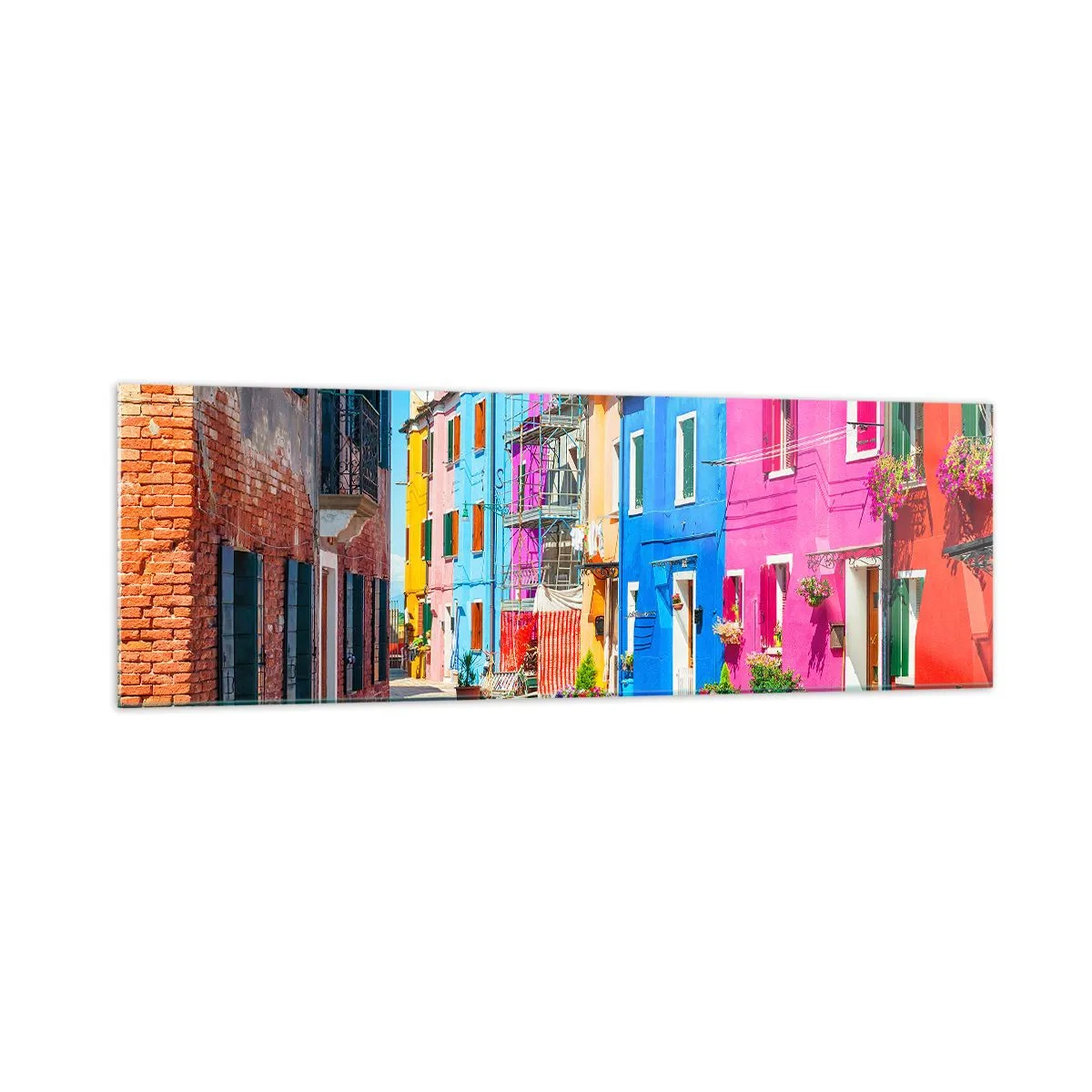 Glastavla - Bild på glas - Papegojalik stad - 160x50 cm