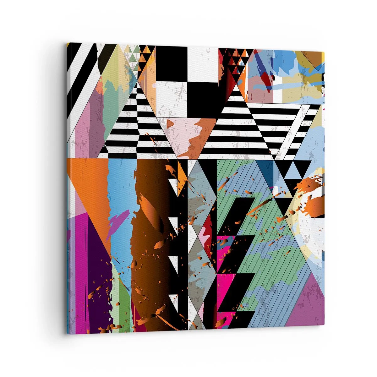 Canvastavla - Bild på duk - Geometriskt och organiskt - 60x60 cm