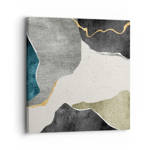 Canvastavla - Bild på duk - Mosaikkomposition med en guldtråd - 30x30 cm