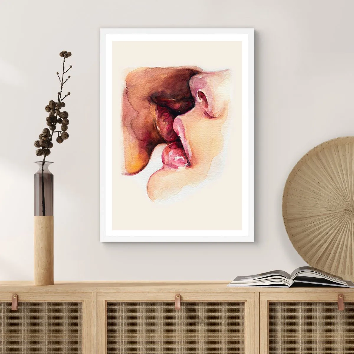 Affisch i vit ram - Som dag och natt, jord och himmel - 30x40 cm