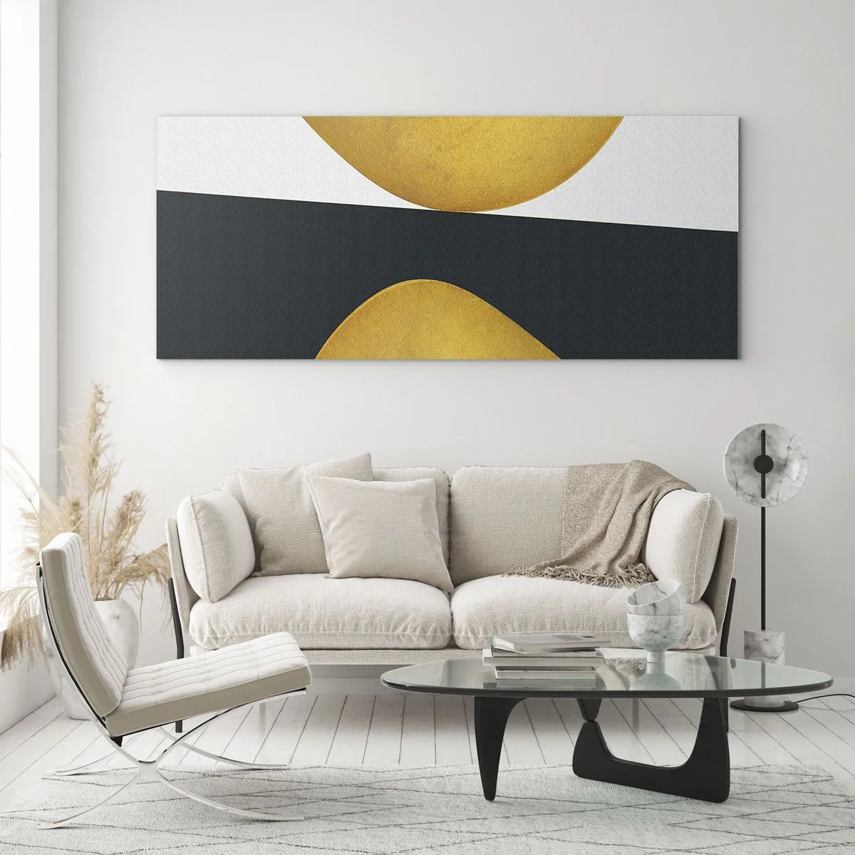 Glastavla - Bild på glas - Öfr det första: guld - 100x40 cm
