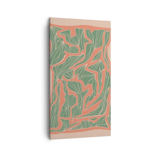 Canvastavla - Bild på duk - En kamp mellan korall och grönt - 45x80 cm