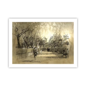 Affisch - En stund fångad med penna - 70x50 cm