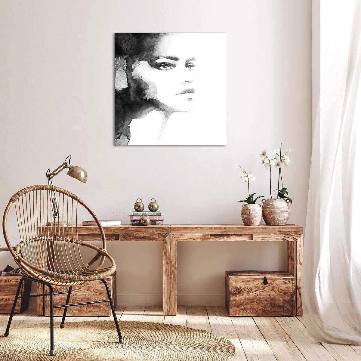 Canvastavla - Bild på duk - Skapad av hemlighet och dimma - 40x40 cm