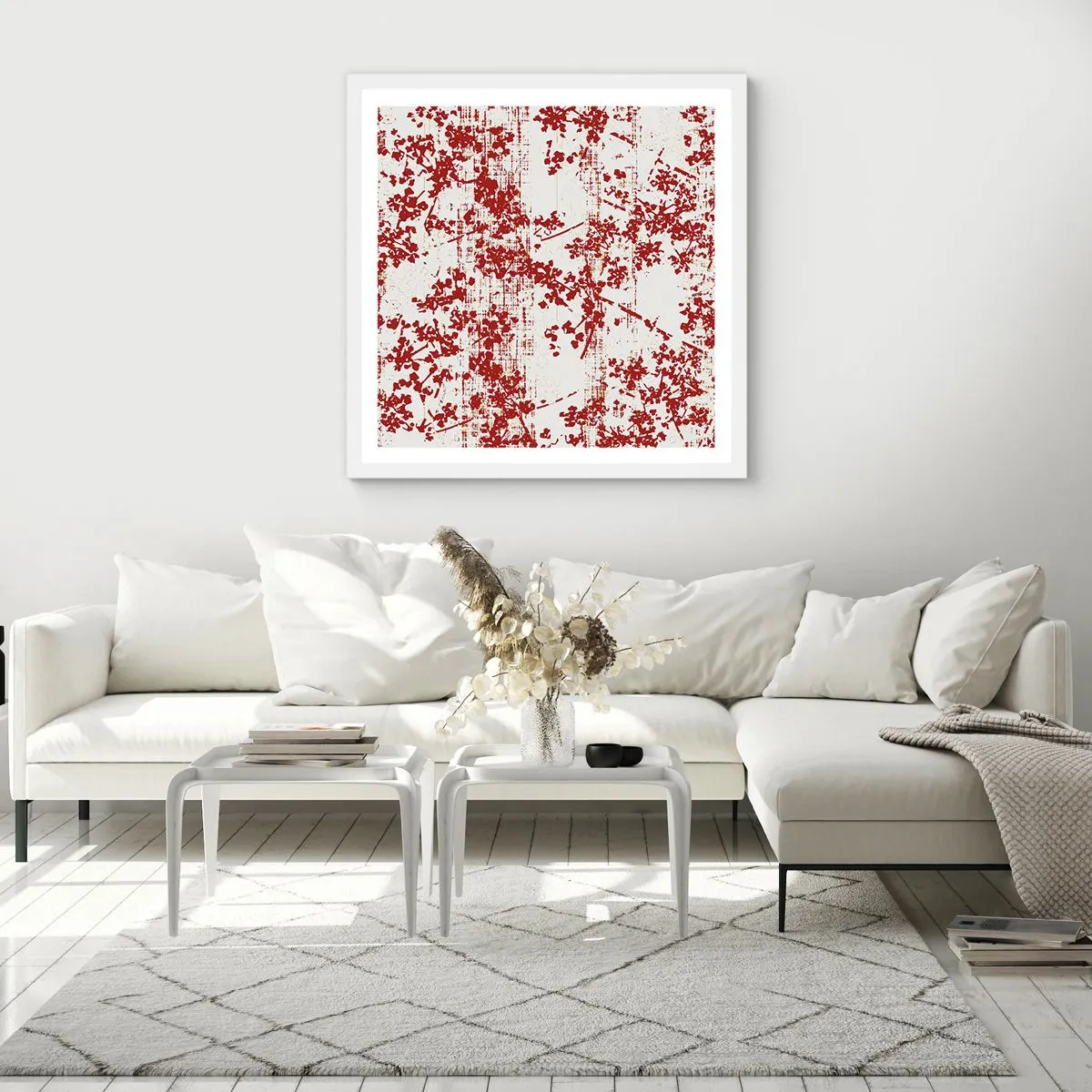 Affisch i vit ram - Som en gammal percale - 60x60 cm