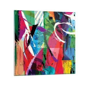 Glastavla - Bild på glas - Snabbt och livligt - 60x60 cm