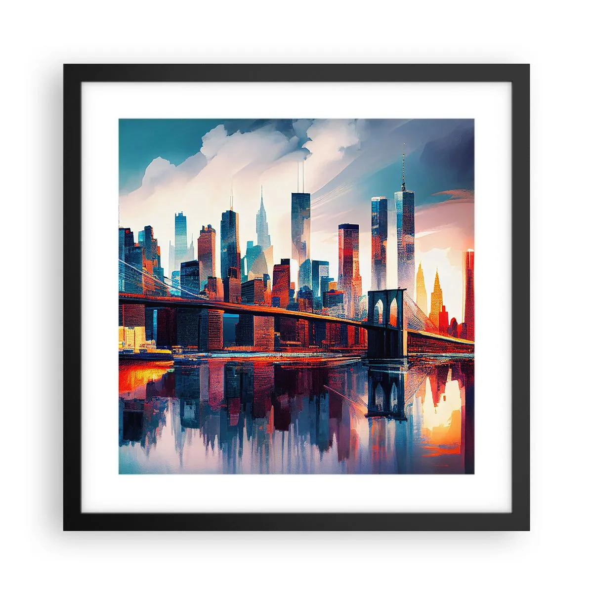 Affisch i svart ram - Fenomenala New York - 40x40 cm