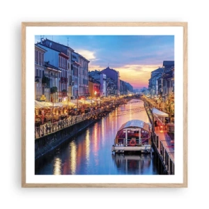 Affisch i ram av ljusek - Ljusets och nöjets kväll - 60x60 cm
