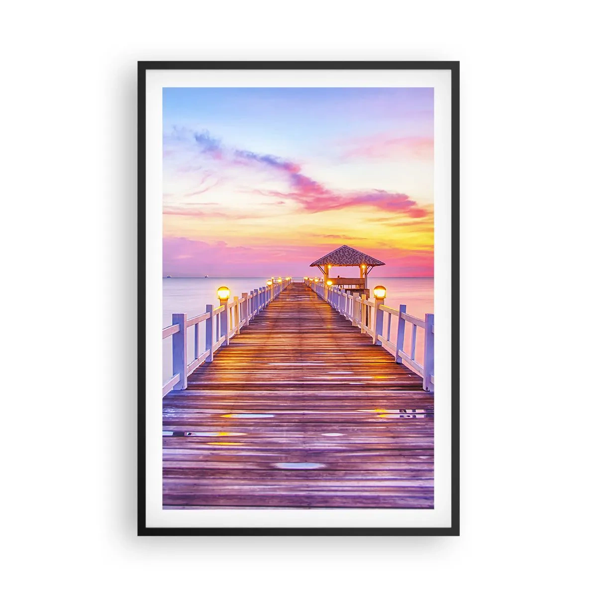 Affisch i svart ram - Kvällens lila-guld tystnad - 61x91 cm