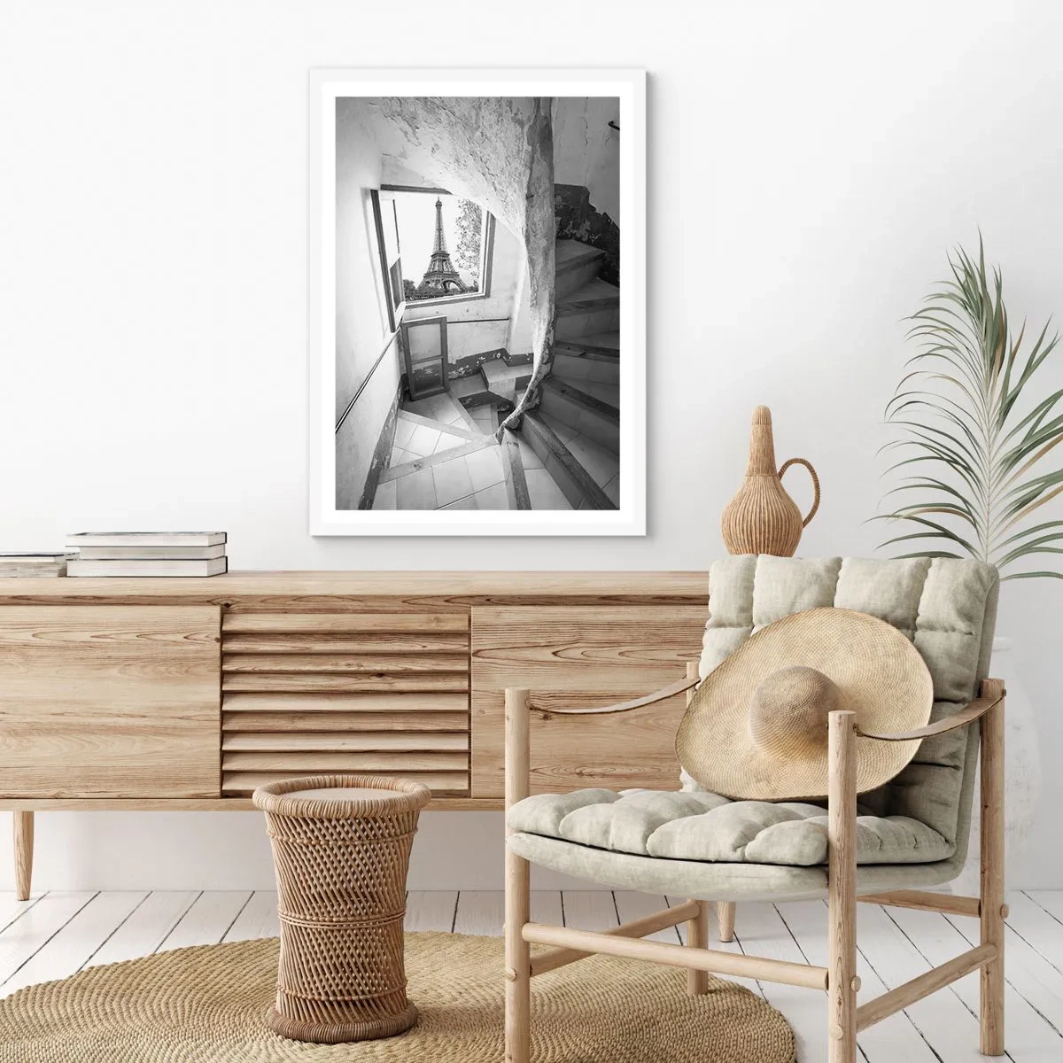 Affisch i vit ram - Vilken utsikt! - 70x100 cm