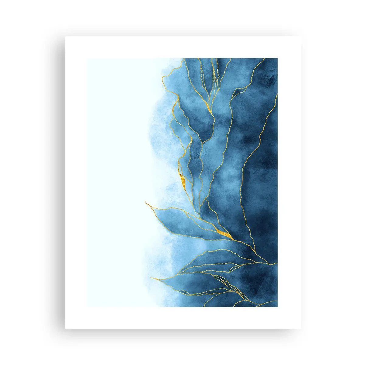 Affisch - Blått i guld - 40x50 cm