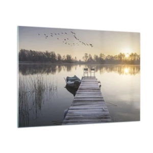 Glastavla - Bild på glas - Kommer tillbaka om en viss tid - 100x70 cm