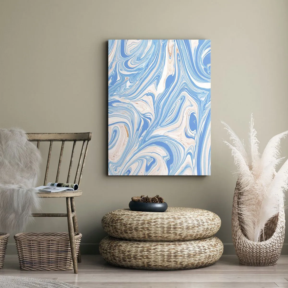 Canvastavla - Bild på duk - Utspilld turkos - 80x120 cm