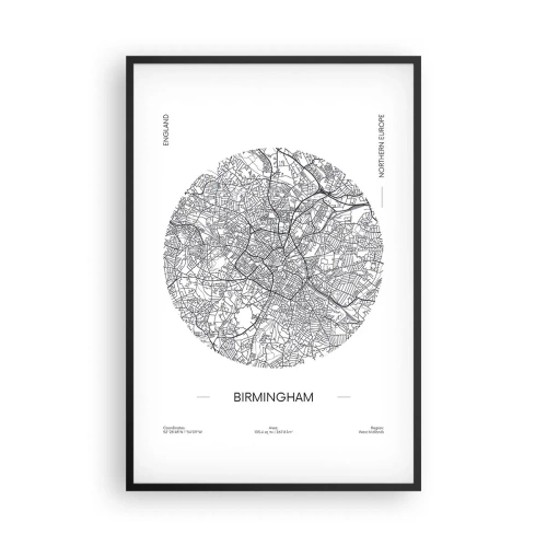 Affisch i svart ram - Birminghams anatomi - 61x91 cm