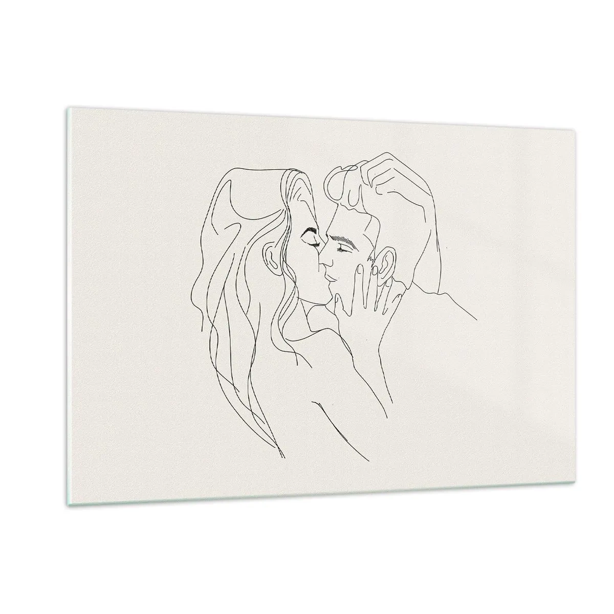 Glastavla - Bild på glas - I kärlekens famn - 120x80 cm