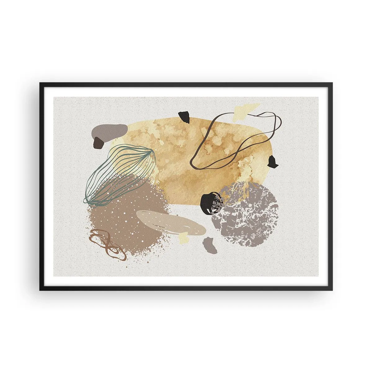 Affisch i svart ram - Olika former - 100x70 cm