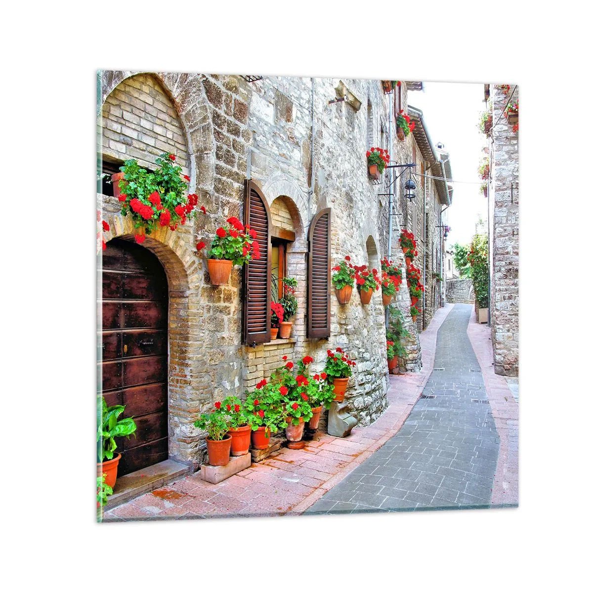 Glastavla - Bild på glas - Italiensk stämning - 60x60 cm