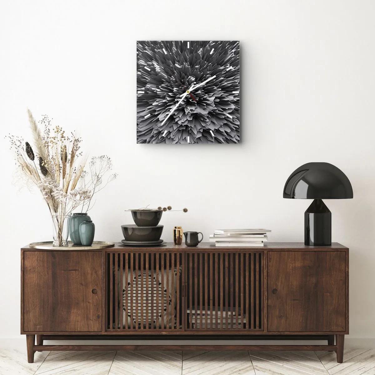 Väggklocka - Klocka på glas - Det kan inte bli vassare än så här - 40x40 cm