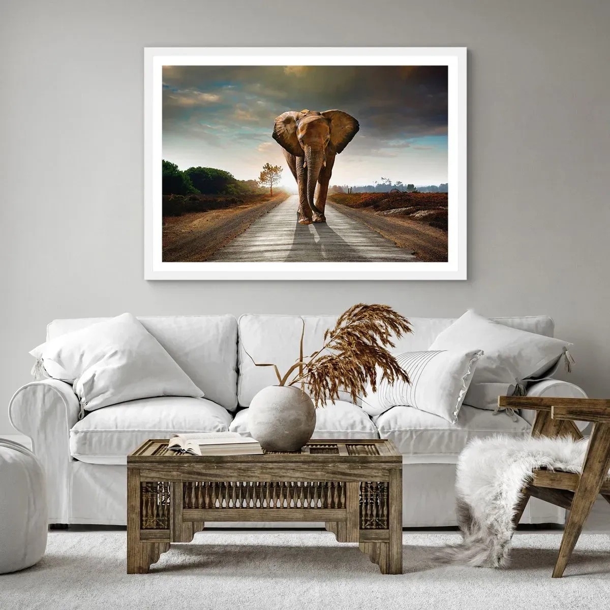 Affisch i vit ram - Inte alls i en porslinsbutik - 100x70 cm