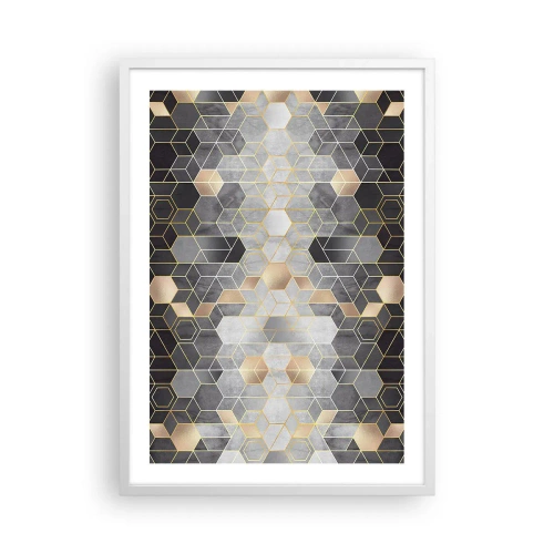 Affisch i vit ram - Diamantkomposition - 50x70 cm