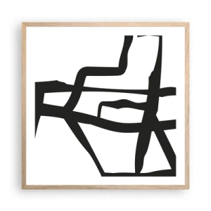 Affisch i ram av ljusek - Svartvit konstruktion - 60x60 cm