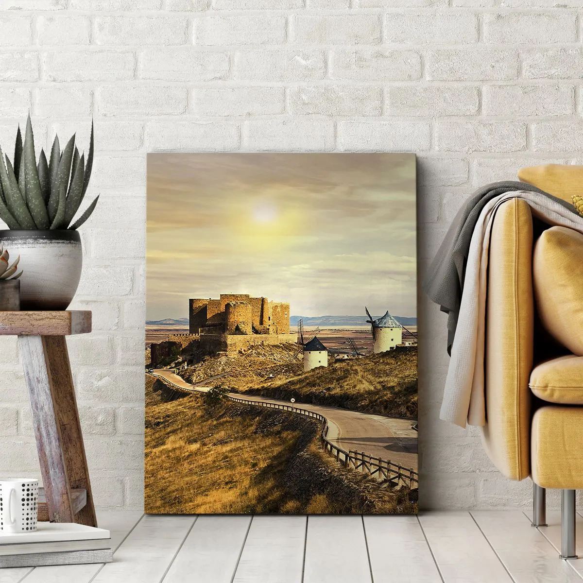 Canvastavla - Bild på duk - Don Quixote kommer snart - 65x120 cm