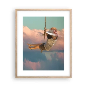 Affisch i ram av ljusek - Lek i molnen - 40x50 cm