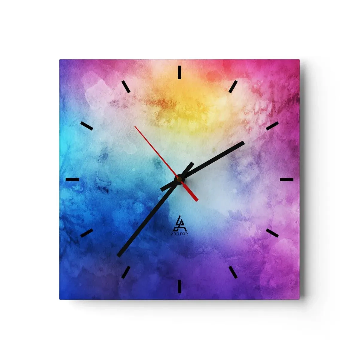 Väggklocka - Klocka på glas - Nästan i sjunde himlen - 30x30 cm