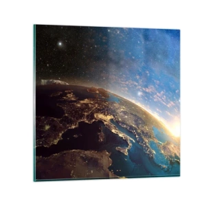 Glastavla - Bild på glas - Låt oss titta på varandra på avstånd - 60x60 cm