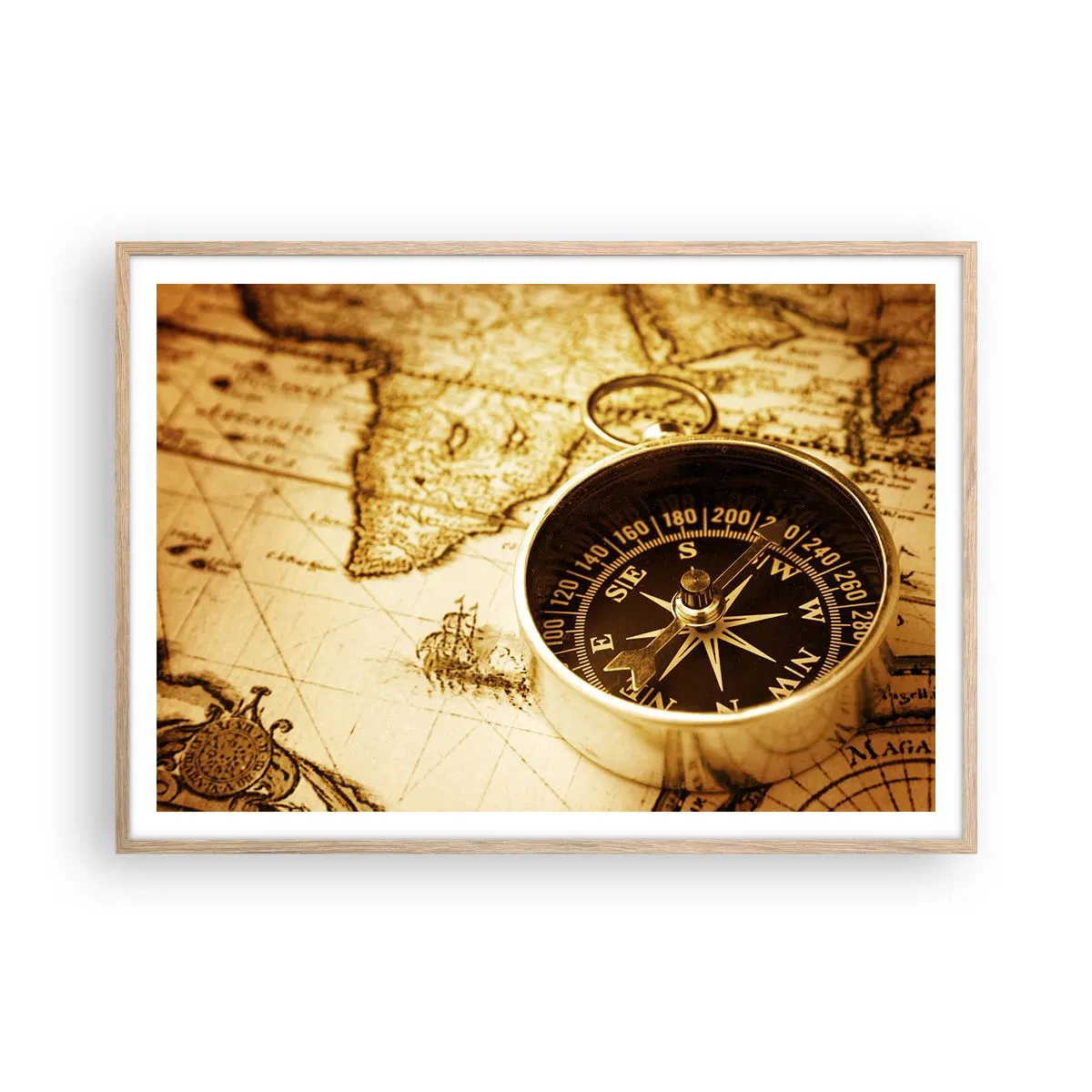 Affisch i ram av ljusek - Västerut eller österut? - 100x70 cm