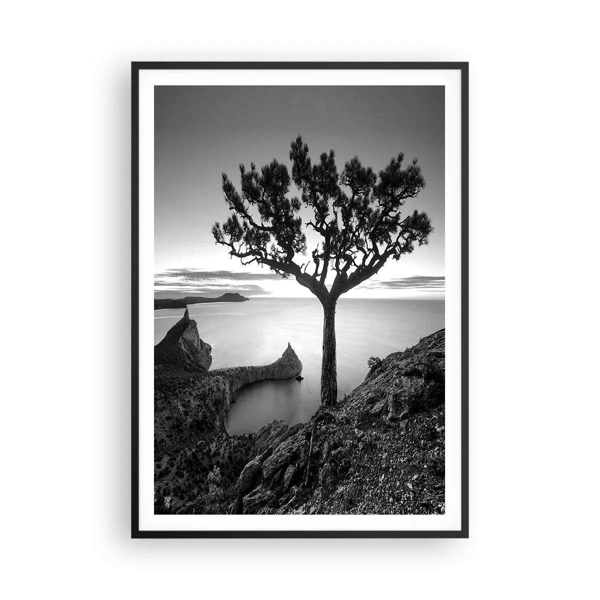 Affisch i svart ram - Ro enda fram till horisonten - 70x100 cm